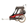 Przyczepka rowerowa WIKE Premium Double 3w1 czerwono-szara