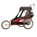 Przyczepka rowerowa WIKE Premium Double 3w1 czerwono-szara