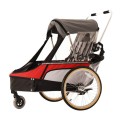 Przyczepka rowerowa WIKE Premium Double 3w1 czerwono-szara