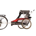 Przyczepka rowerowa WIKE Premium Double 3w1 czerwono-szara