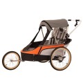 Przyczepka rowerowa WIKE Premium Double 3w1 pomarańczowo-szara 