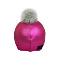 Nakładka na kask COOLCASC Exclusive Pink Grey Pon-Pon