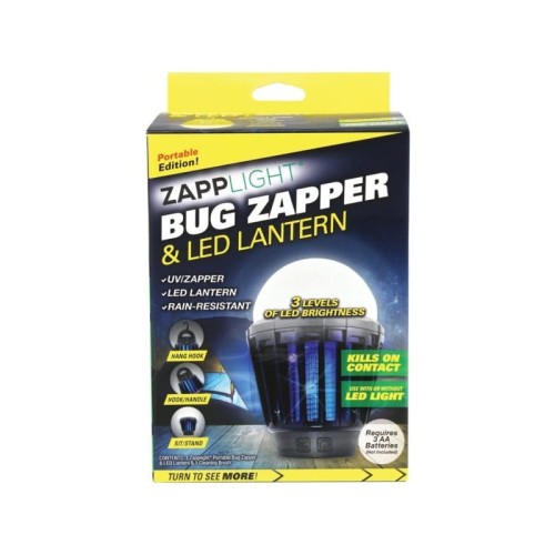 Przenośna latarka LED ZAAP Light z pułapką elektryczną UV przeciw komarom i innym insektom 