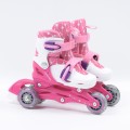 Wrotko-rolki regulowane + kask + ochraniacze + torba Combo Pink roz. 26-29