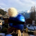 Nakładka na kask COOLCASC Exclusive white pon-pon