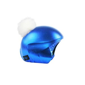 Nakładka na kask COOLCASC Exclusive white pon-pon