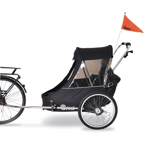 Przyczepka rowerowa WIKE Premium Double 3w1 czarna