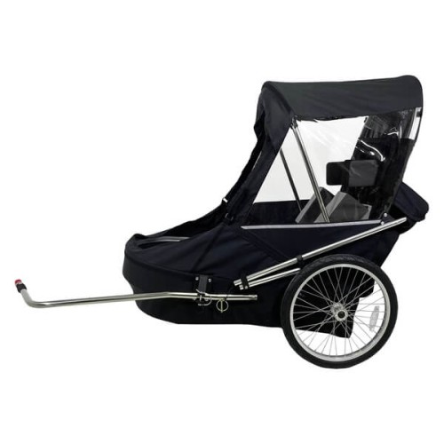 Przyczepka rowerowa WIKE Needs Trailer Extra Large  czarna (dla osób z niepełnosprawnością)