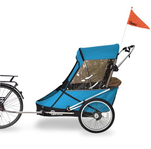 Przyczepka rowerowa WIKE Large 3w1 turkusowo-szara (dla osób z niepełnosprawnością)